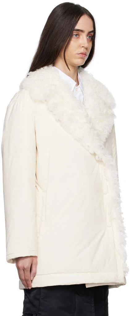 Yves Salomon SSENSE Exclusive Off-White Shearling Down Jacket 2