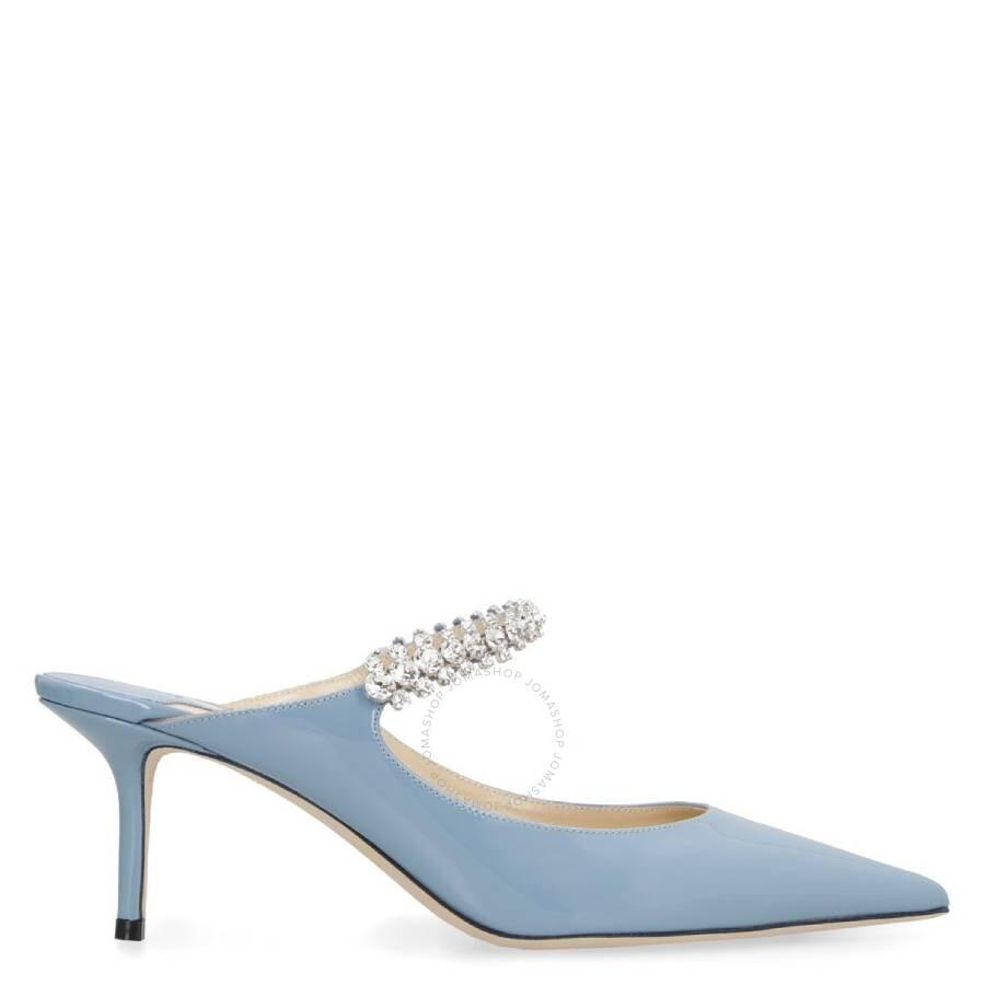 Jimmy Choo Bing 65 Leather Mules In Smoky Blue