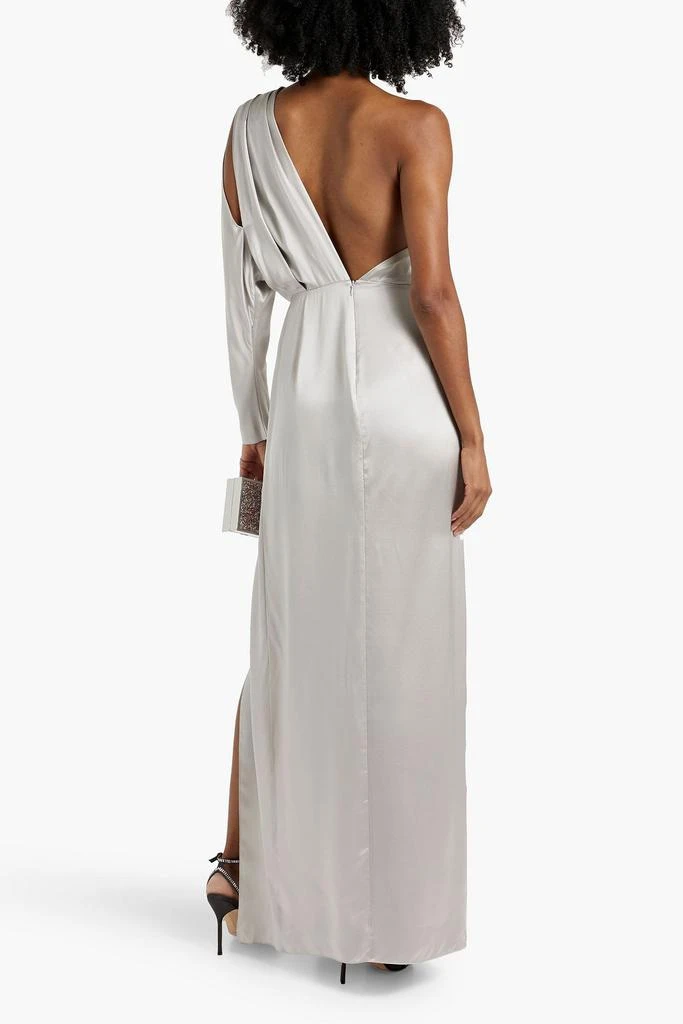 Michelle Mason One-shoulder draped silk-satin maxi dress 3