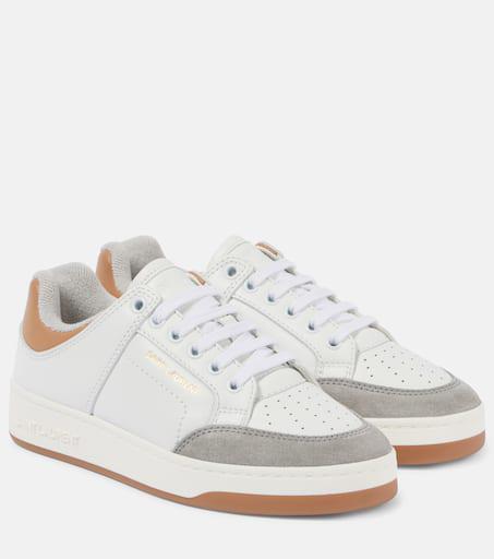 【送料込】Saint Laurent_SL/61 suede-trimmed leather sneakers Yves Saint Laurent SL/61 suede-trimmed leather sneakers