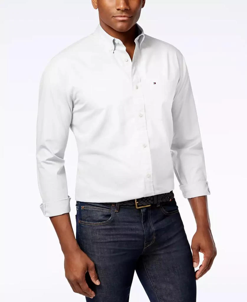 Tommy Hilfiger Men's Big & Tall Classic-Fit Stretch Solid Capote Shirt 1