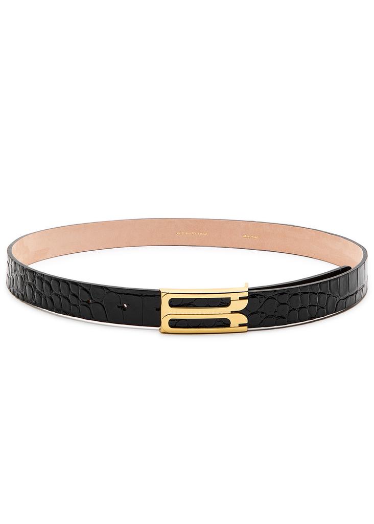 Victoria Beckham Jumbo Frame crocodile-effect leather belt