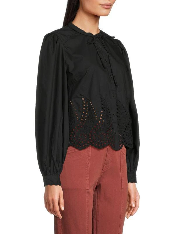 Joie Odette Puff Sleeve Eyelet Shirt 3