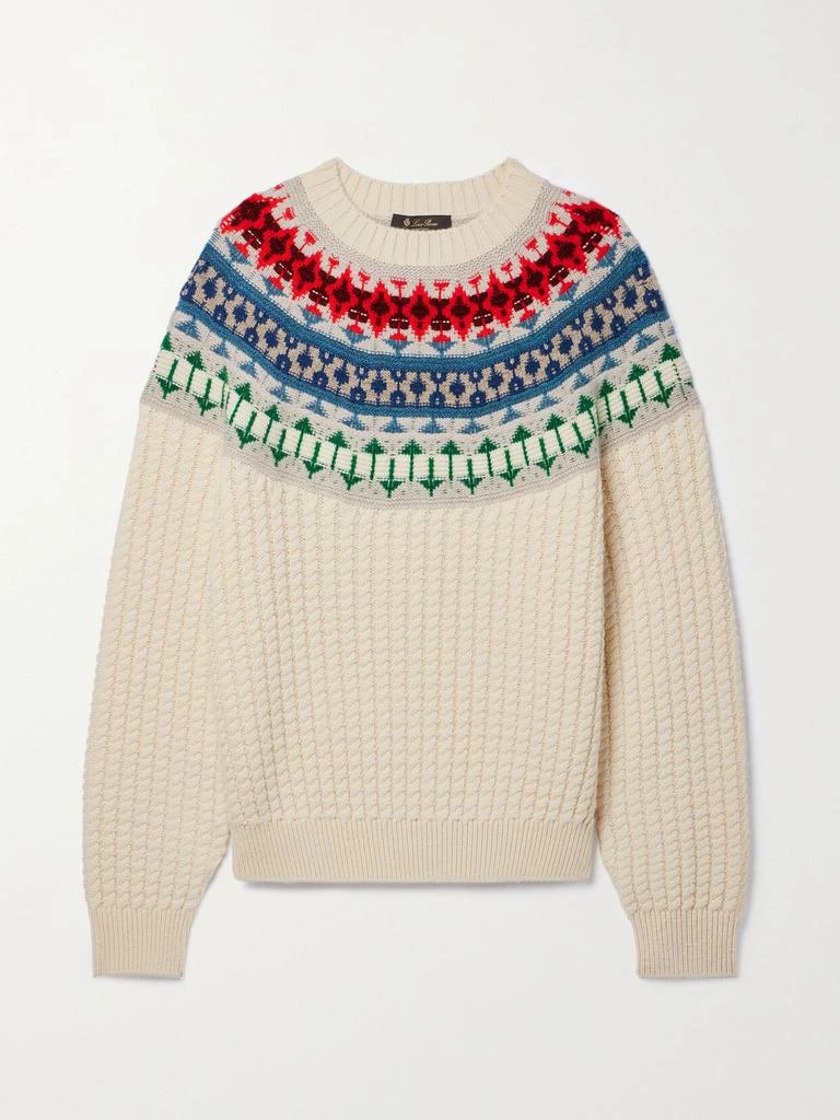 Loro Piana Noel 费尔岛图案绞花针织羊绒毛衣 1