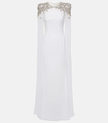 Jenny Packham Bridal Frida embellished cape-detail gown 1