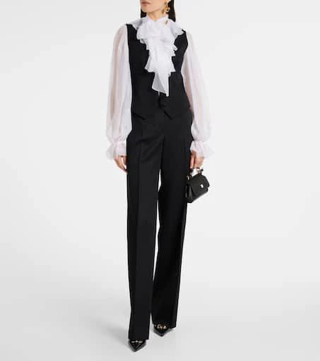 Dolce 
Gabbana Wool and silk gabardine wide-leg pants 2