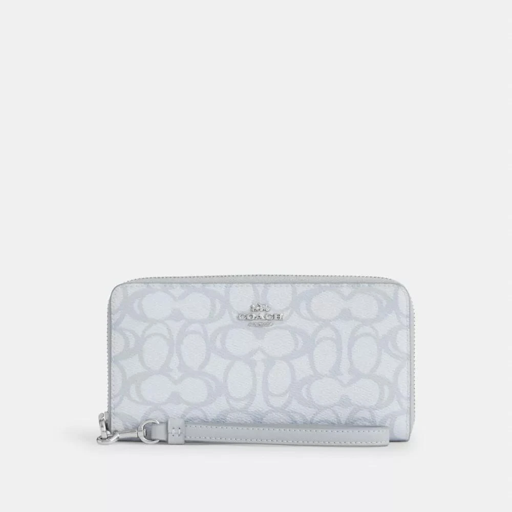 Coach Long Zip Around Wallet In Sketch Signature Canvas 1