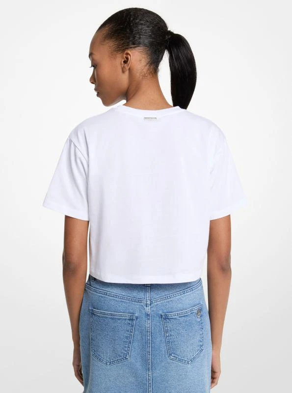 Michael Kors Sequined Graphic Cotton T-Shirt 2