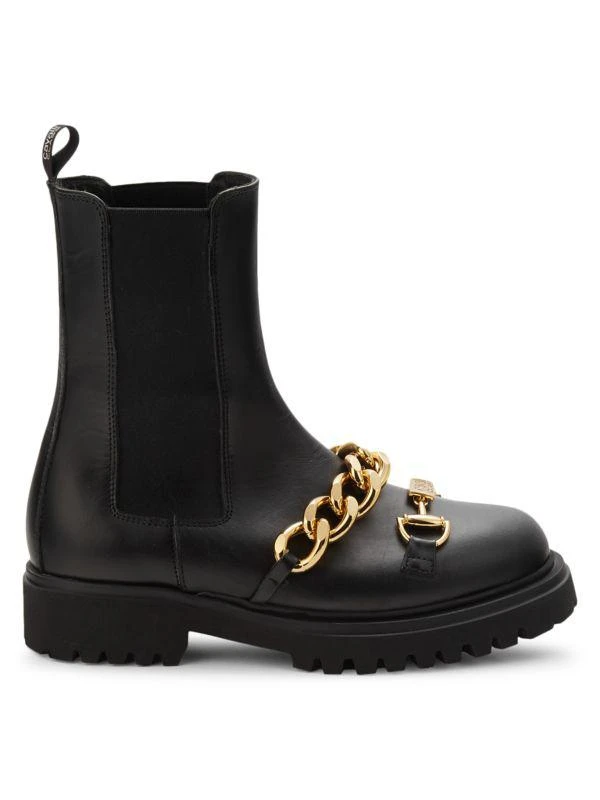 cavalli CLASS Chain Trim Leather Chelsea Boots 1