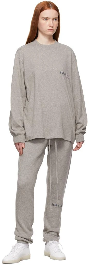 Essentials Grey Logo Long Sleeve T-Shirt 4