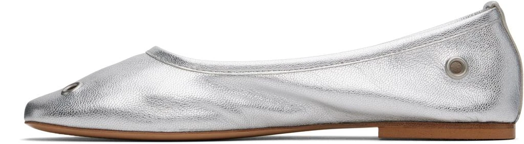 mfpen Silver Eyelet Ballerina Flats 3