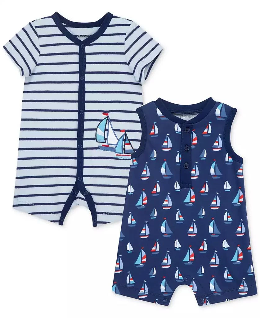 Little Me Baby Boys Sailboats Rompers, Pack of 2 1