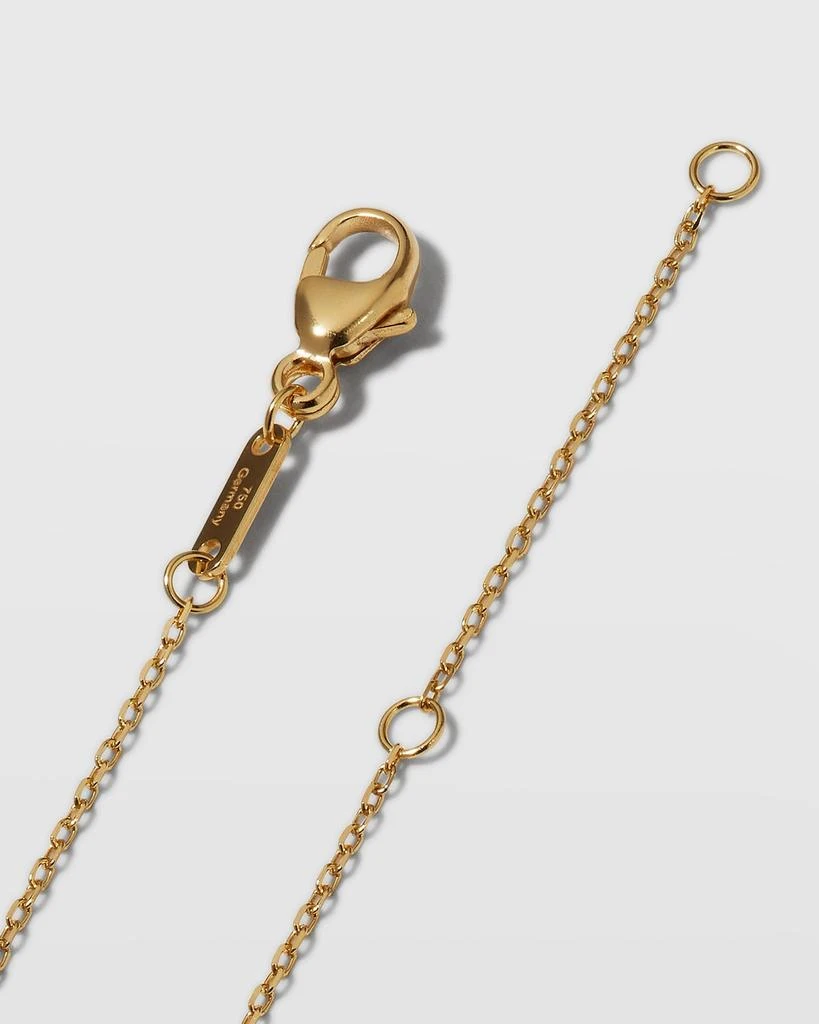 Monica Rich Kosann 18K Yellow Gold Mini Cushion Key Necklace with White Enamel, Blue Topaz, and Diamonds 4