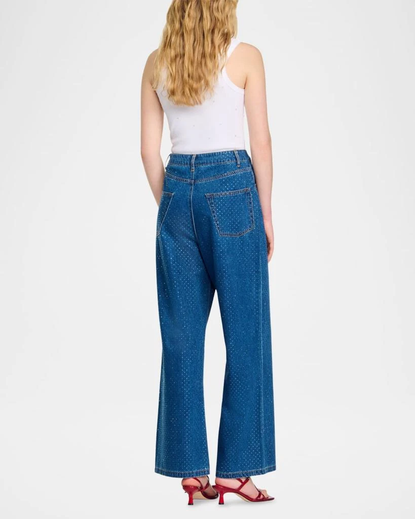 Sandro Moonlight Embellished Wide-Leg Jeans 4