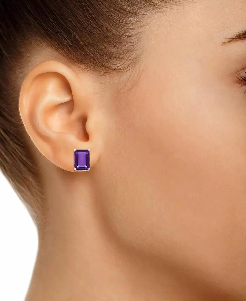 Macy's Amethyst (3-1/5 ct. t.w.) Stud Earrings in 14K White Gold 2