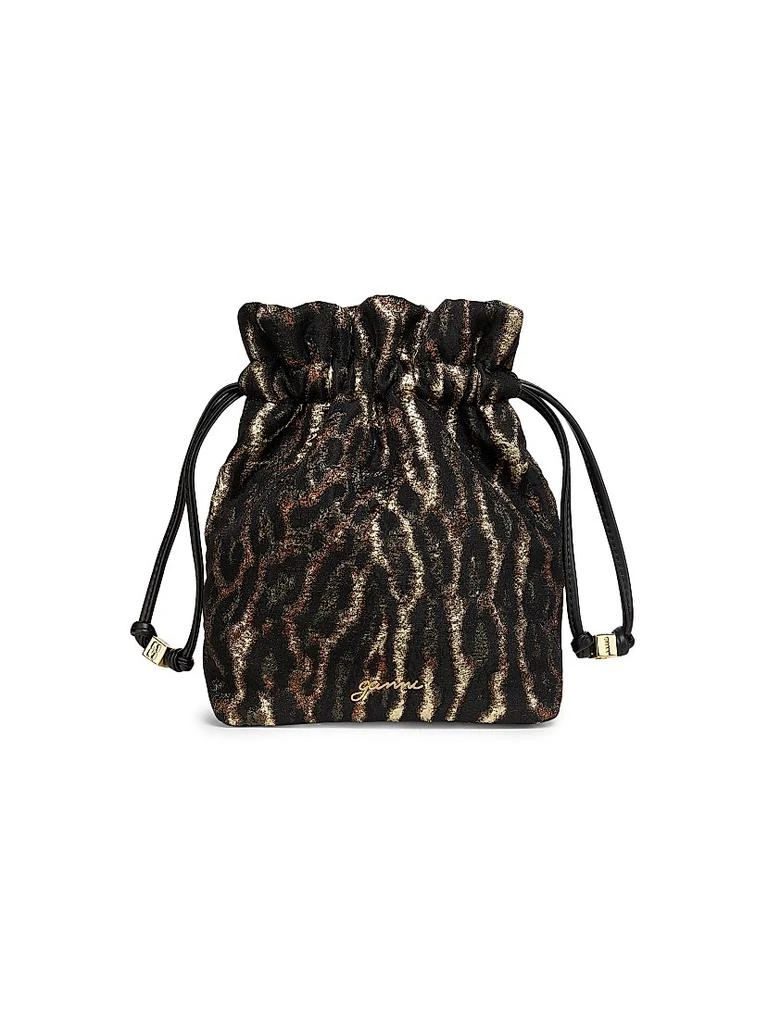 Ganni Metallic Drawstring Pouch