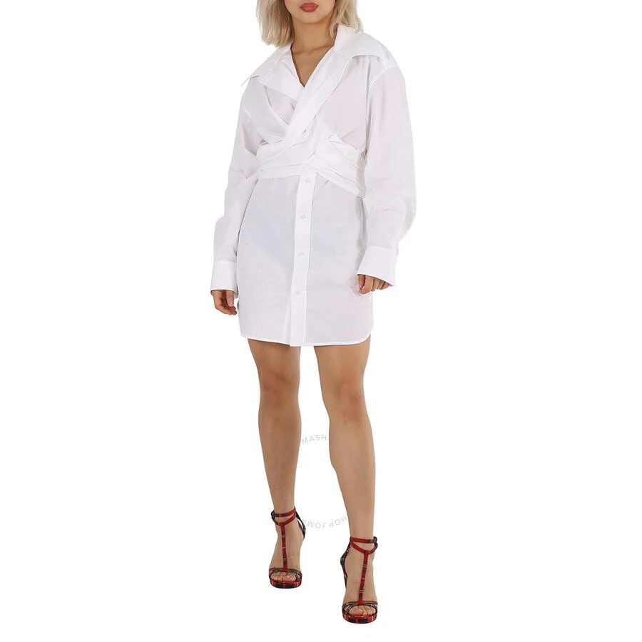 Alexander Wang T by Alexander Wang Ladies White Cotton Cross Front Shirt Dress 1