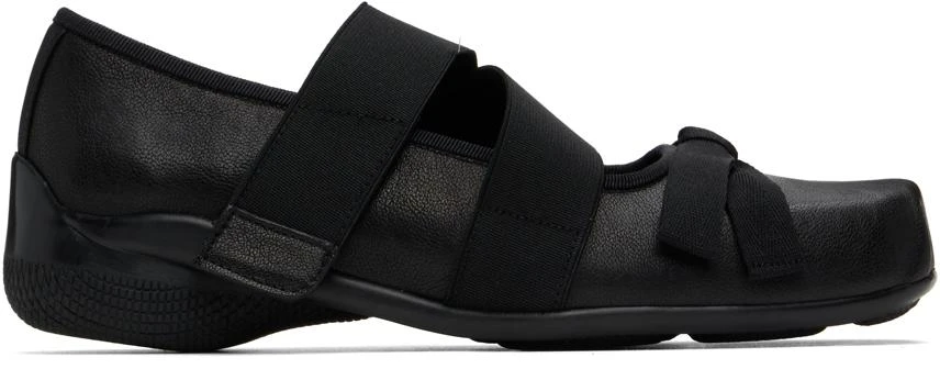 OPEN YY Black Cross Band Ballerina Flats 1