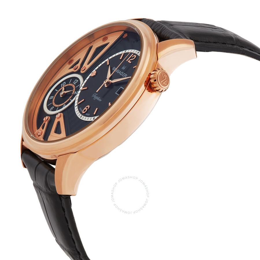 Manager Nomad Quartz Black Dial Men's Watch MAN-TR-05-RL