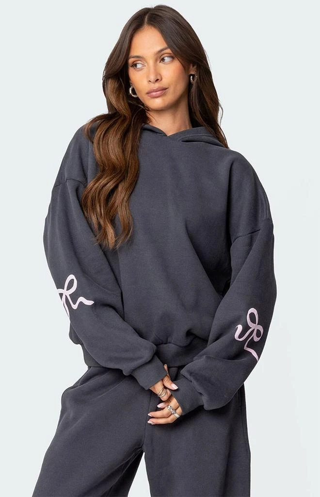 Edikted Bonney Bow Detail Hoodie 1