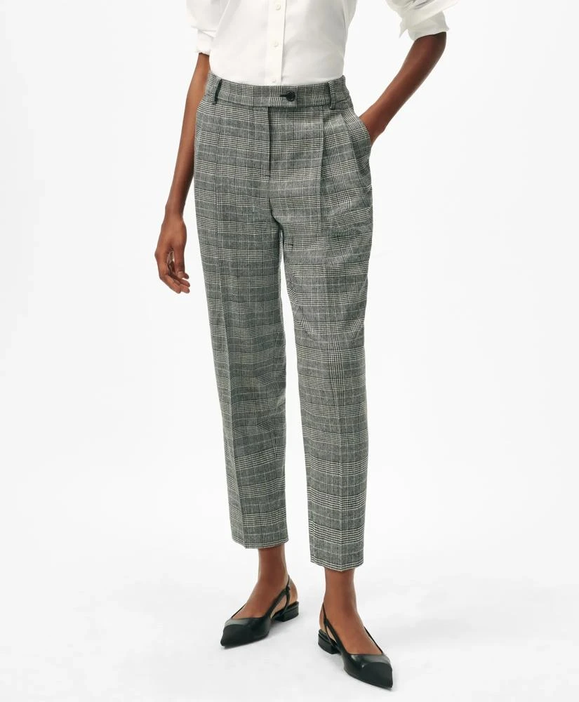 Brooks Brothers Slim Trousers in Glen Plaid Wool Blend 2