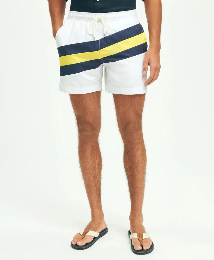 Brooks Brothers 5" Stretch Montauk Stripe Swim Trunks 1