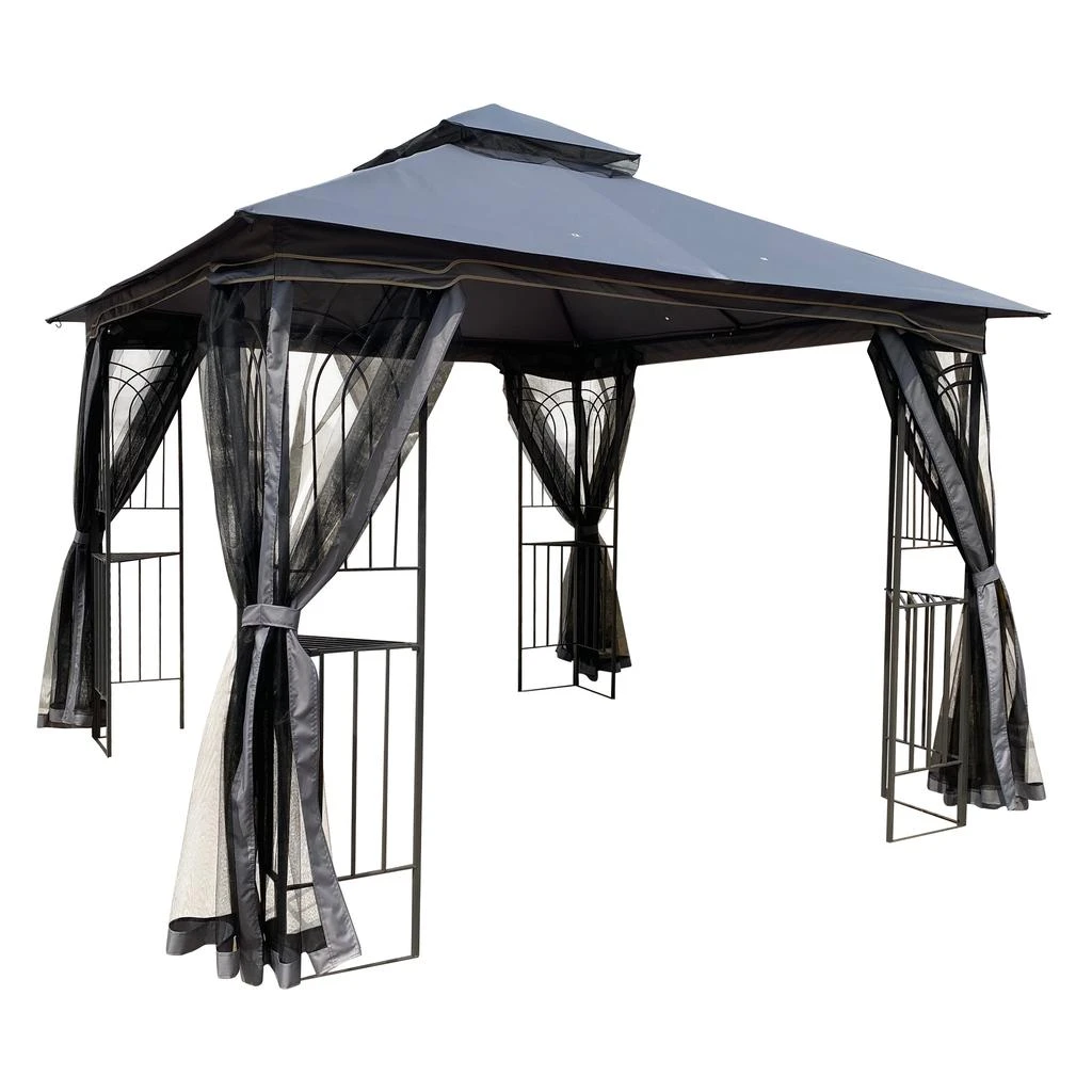 Streamdale Furniture Streamdale 10x10 Outdoor Patio Gazebo Canopy Tent With Ventilated Double Roof 6