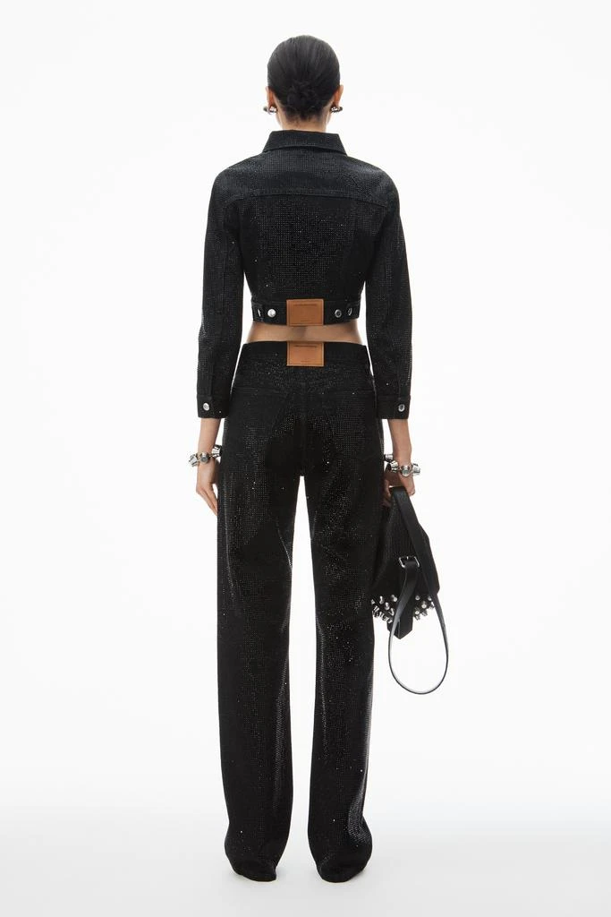 Alexander Wang ez crystal rhinestone hotfix straight-leg jeans in cotton 4