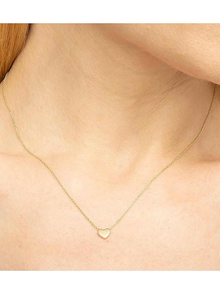 Oradina 14K Yellow Gold Sweet Heart Pendant Necklace