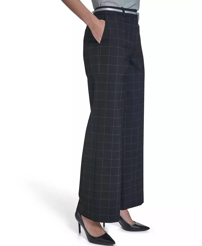 Calvin Klein Women
s Windowpane Wide-Leg Pants 3