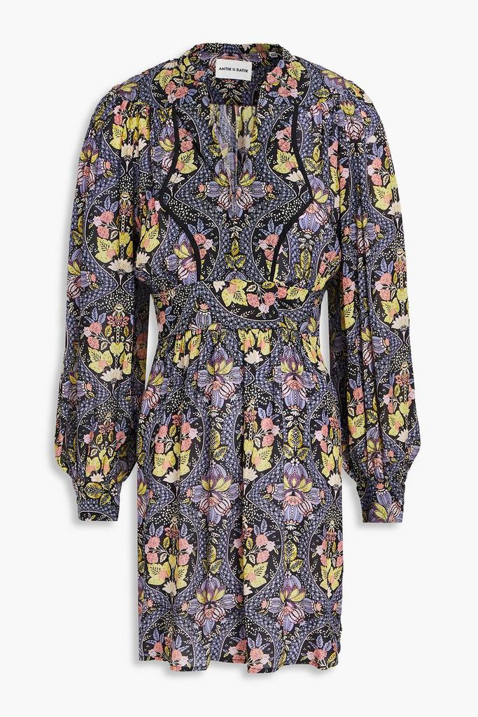 ANTIK BATIK Eros quilted floral-print crepe de chine mini dress