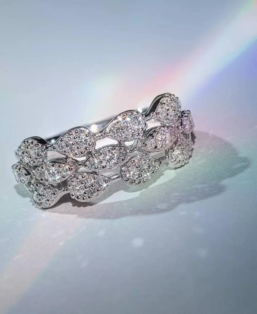 Le Vian Vanilla Diamond Pear Mini Cluster Triple Row Ring (5/8 ct. t.w.) in Platinum 5