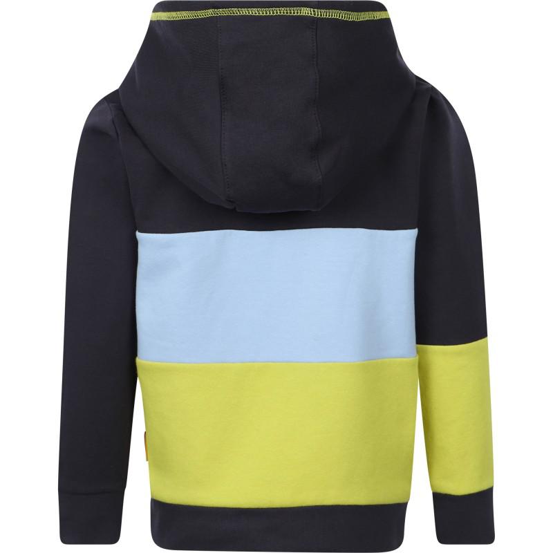 Steiff Logo bear hoodie in navy blue and green