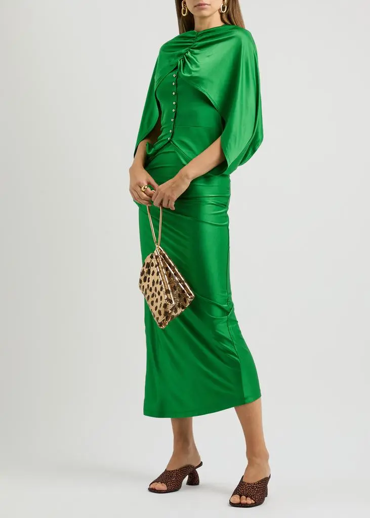 RABANNE Draped satin-jersey top 4