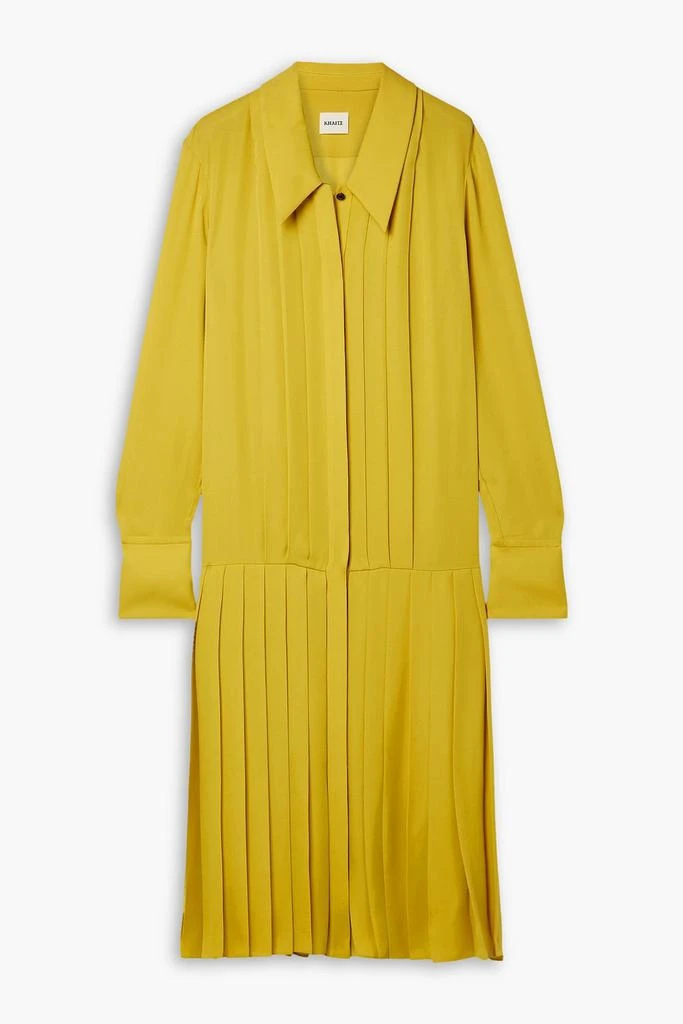 Helli pleated silk crepe de chine midi shirt dress  On Sale Now with Up to  80% Off | Discover Exclusive Deals & Savings at BeyondStyle  Authentic  Khaite clothing|women|dresses|summer dresses|midi dresses