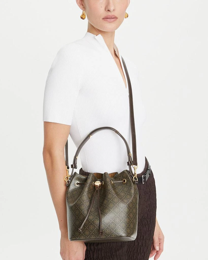 Tory Burch T Monogram Coated Canvas Bucket Bag 2
