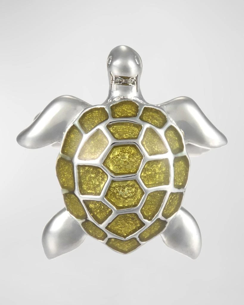 LINK UP Men's Green Sea Turtle Cufflinks 4