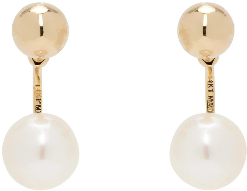 MATEO Gold Ball Pearl Drop Earrings 1