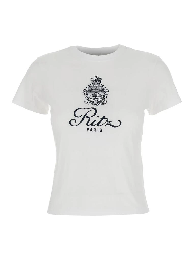 FRAME White T-shirt With Ritz Paris Logo On The Front In Cotton Woman 1