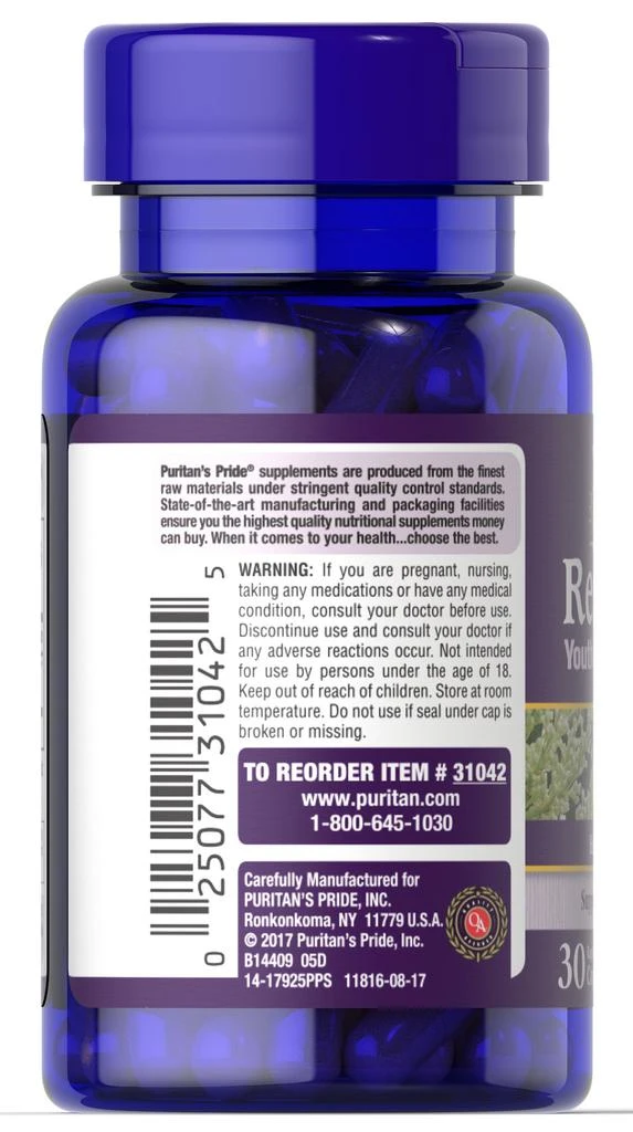 Puritan's Pride Resveratrol 500 mg 30 Capsules 3