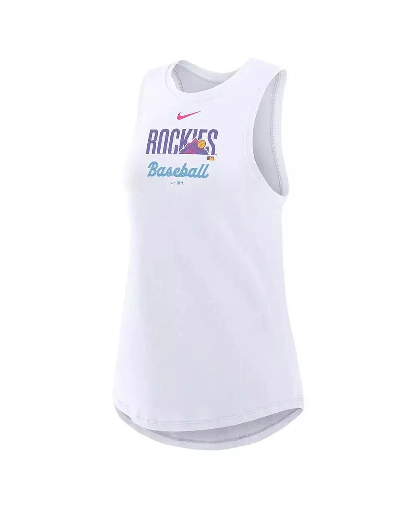 NIKE Women's White Colorado Rockies 2025 City Connect Tri-Code High Neck Performance Tank Top 2