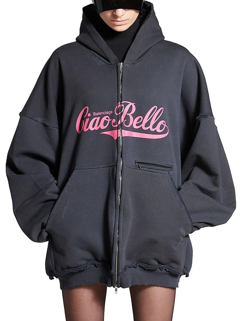 【美品】Balenciaga Ciao Bello Pulled Hoodie balenciaga】Ciao Bello Pulled Hoodie ラージフィット