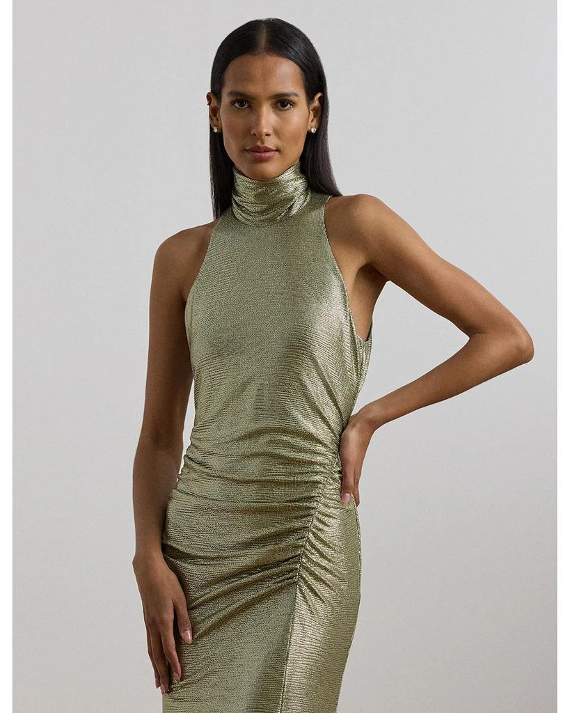 Ralph Lauren Metallic Sleeveless Turtleneck Gown 3