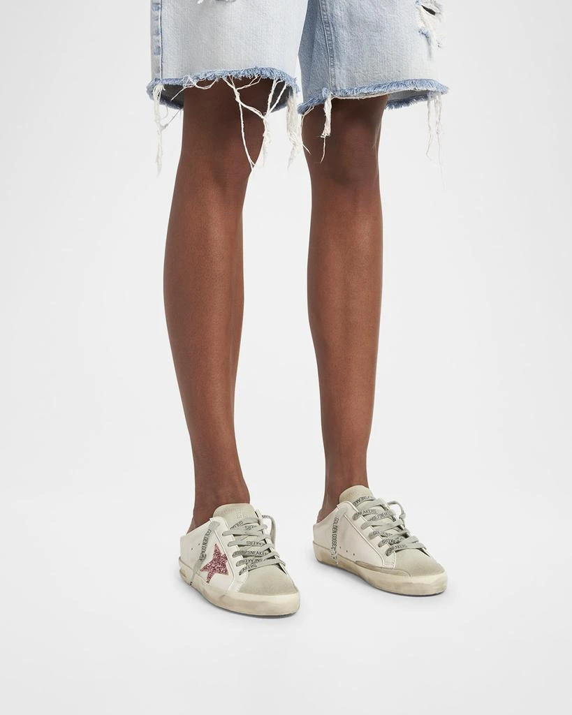 Golden Goose Mixed Leather Glitter Mule Sneakers 2