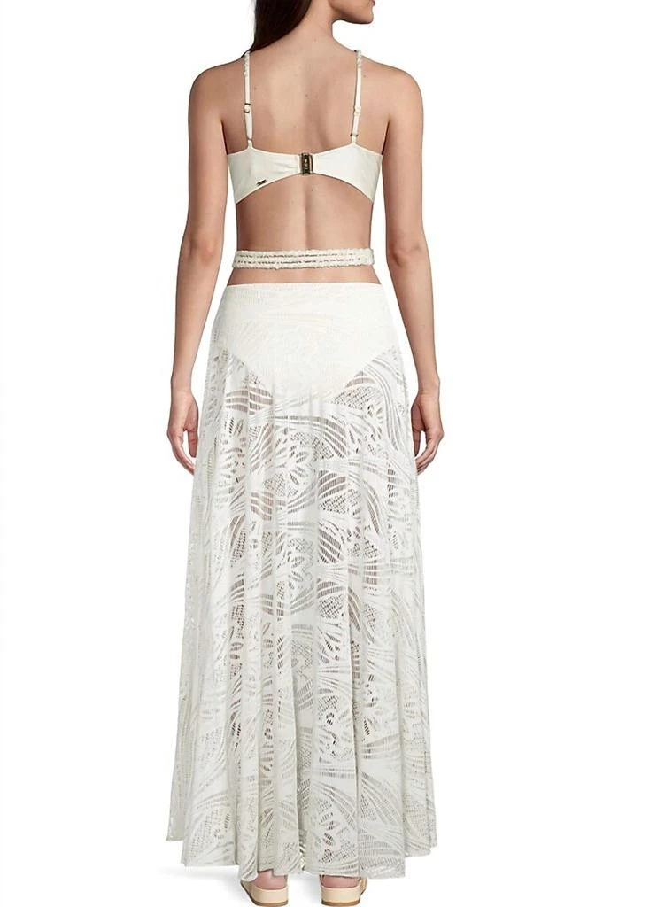 PatBO Women's Pearl And Lace Beaded Strap Cut Out Beach Maxi Dress In White 2
