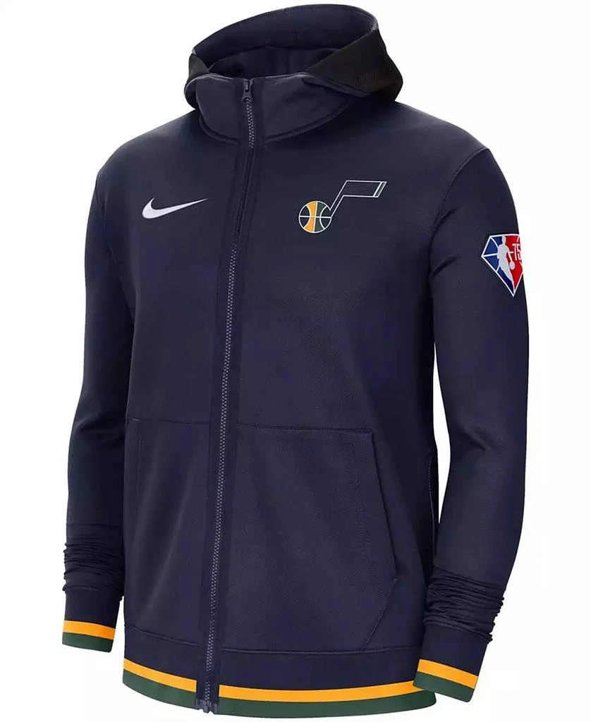 NIKE Men's Navy Utah Jazz 75th Anniversary Performance Showtime Hoodie Full-Zip Jacket 2