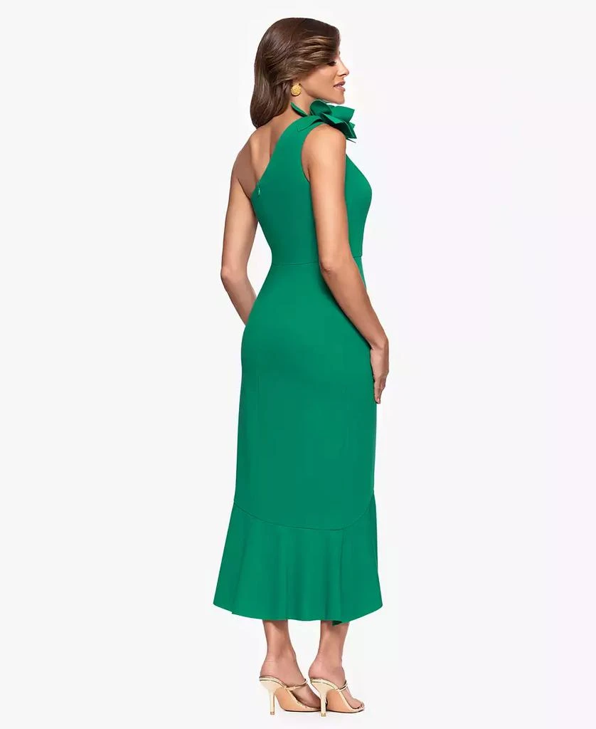 XSCAPE Petite Asymmetrical One-Shoulder Ruffled Midi Dress 2
