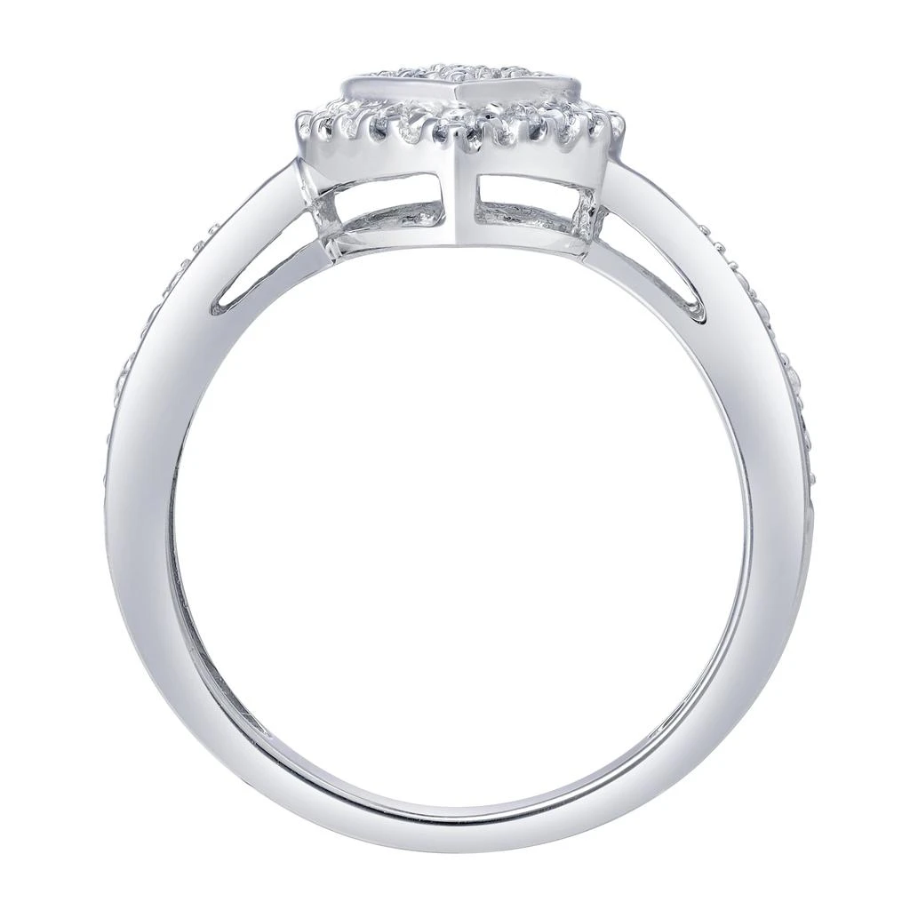 LuvMyJewelry Caressa 0.15 Ct Natural Diamond Heart 10K Gold Ring 4