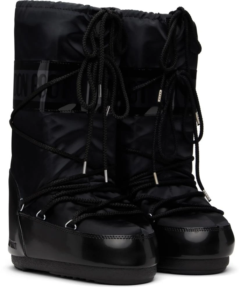 Moon Boot Black Icon Glance Satin Boots 4