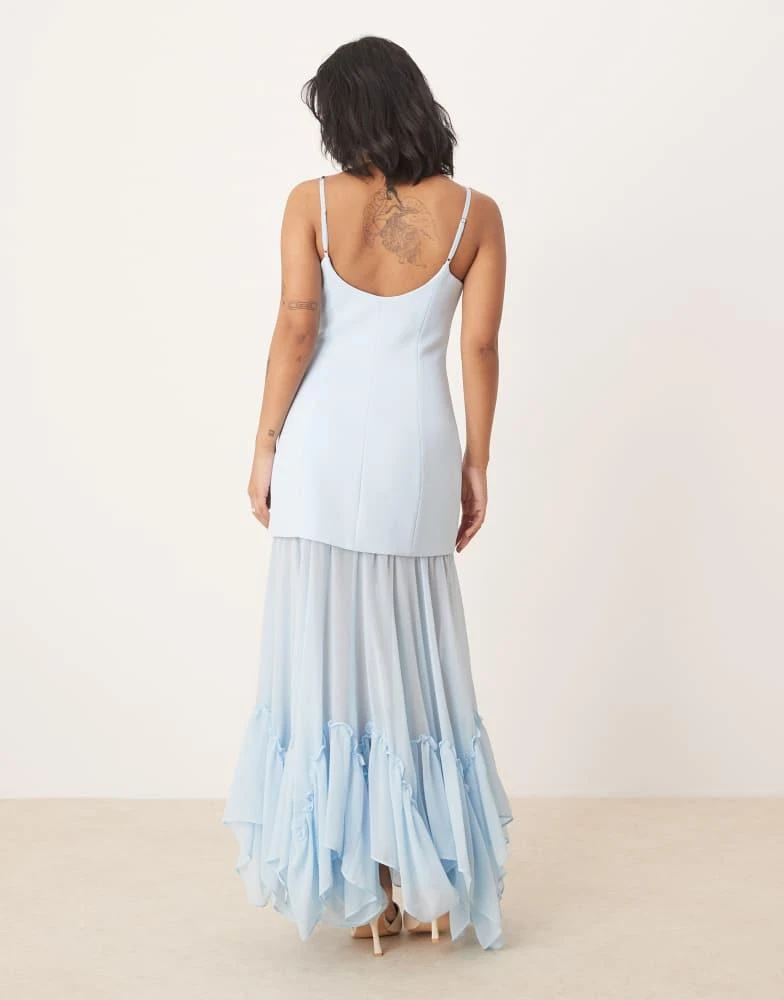 blue forever new dress Ash Blue Floral Embroidered Midi Dress - All Dresses